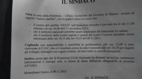 Satellite GOCE precipiterà sulla Terra: i rischi per l'Italia.